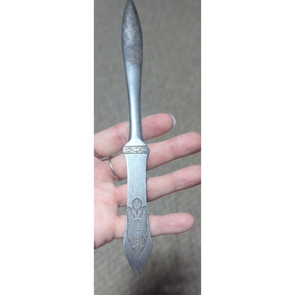 Vintage COLN metal LETTER OPENER with Double eagle crest